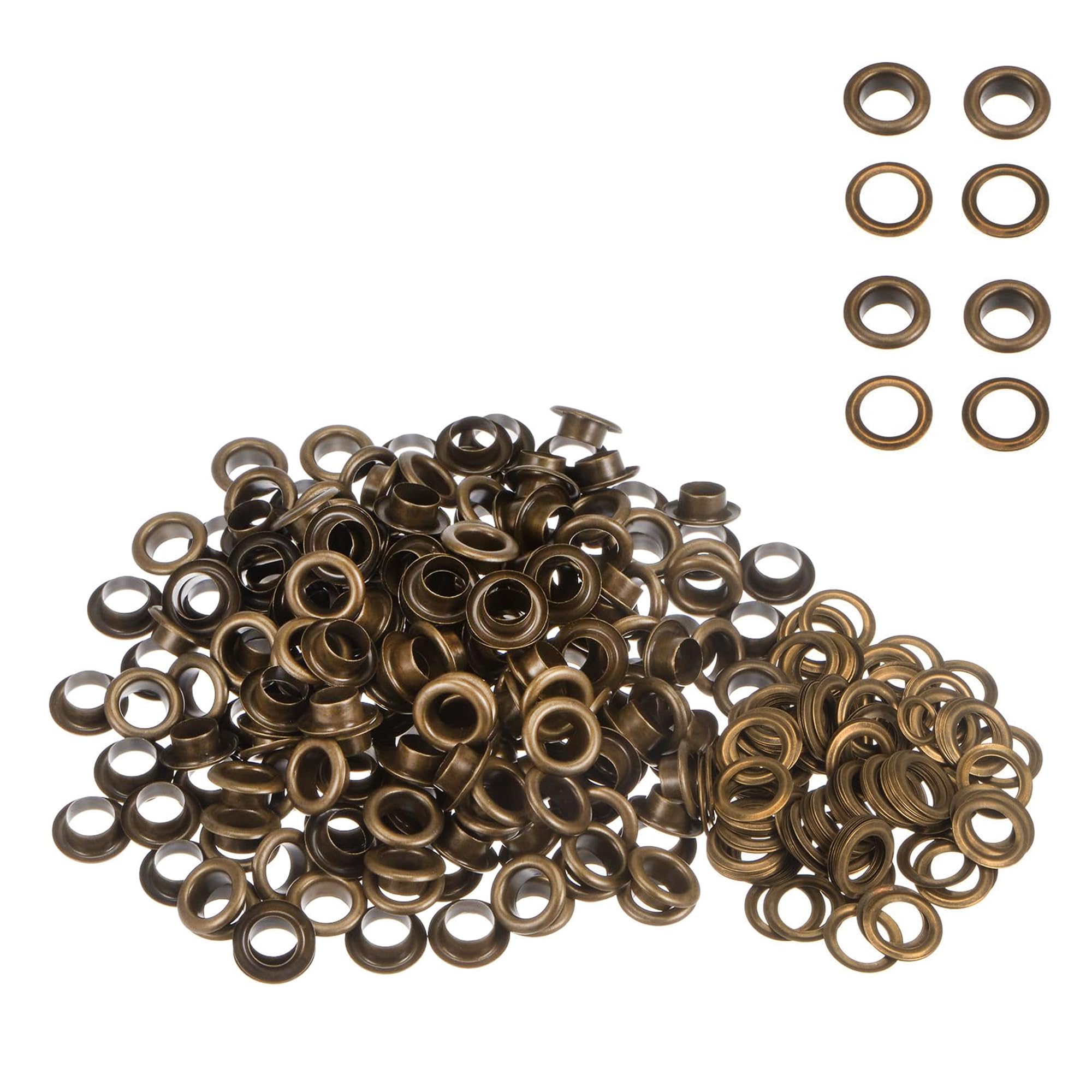 WedDecor 11mm Bronze Brass Eyelets Grommets with Washers for Books, Arts & Crafts, Sewing, Bags, Leather Crafting, Scrapbook, DIY Projects and Rust Proof, 100pcs