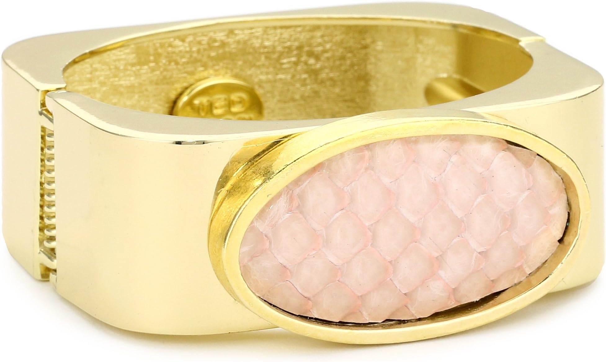 Ted Rossi Python Oval Pink Hinge Bracelet
