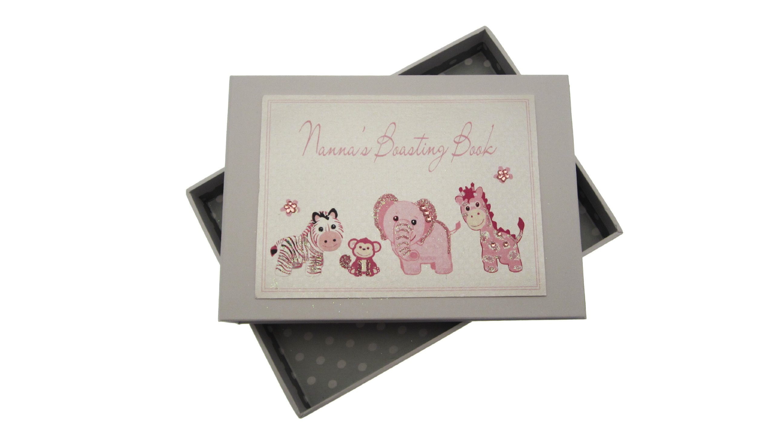 White Cotton Cards Nanna's Boasting Book Tiny Photo Album Toys Range (Pink), 12.5x17.5x2.5 cm