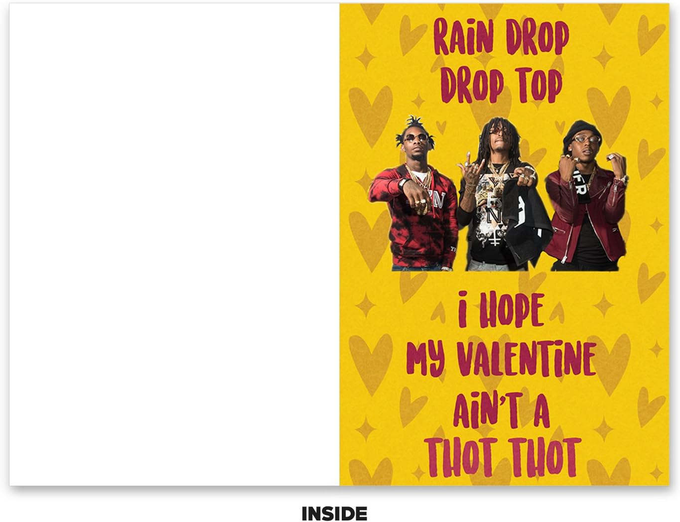 Migos Bad And Boujee Rain Drop Drop Top Valentines Day Card Plays Actual Song Amazon Ca Office Products migos bad and boujee rain drop drop top