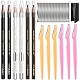 Waterproof Eyebrows Pencil Tattoo Makeup And Microblading Supplies Kit-Eye Brow Liners In 8 Eyebrow Pens 6 Eyebrow knives 1Eyebrow Pencil Shaper 10 Pencil Sharpeners