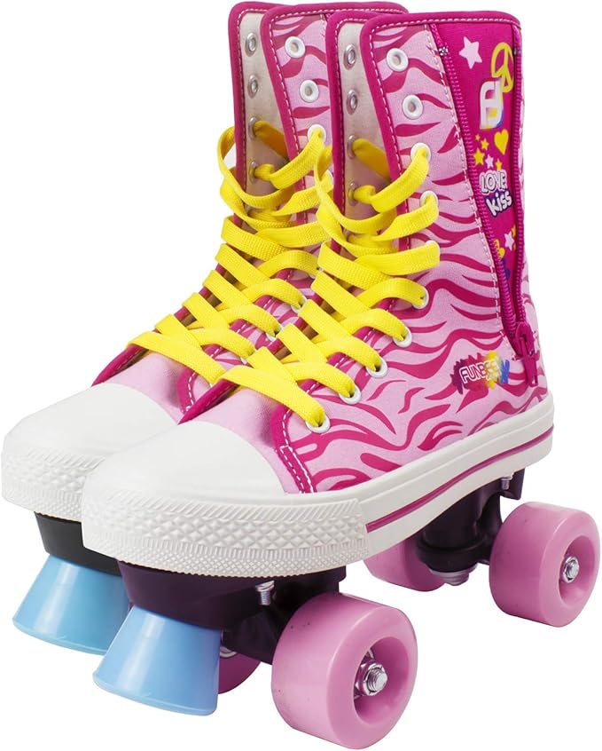 Funbee Patins à Roulette / Rollers 4 Roues avec Frein Avant Enfant Ado Taille 33 Colours D