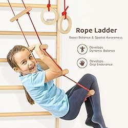 OOOK Swedish Ladder, 4 in 1 Wooden IndoorJungle Gym