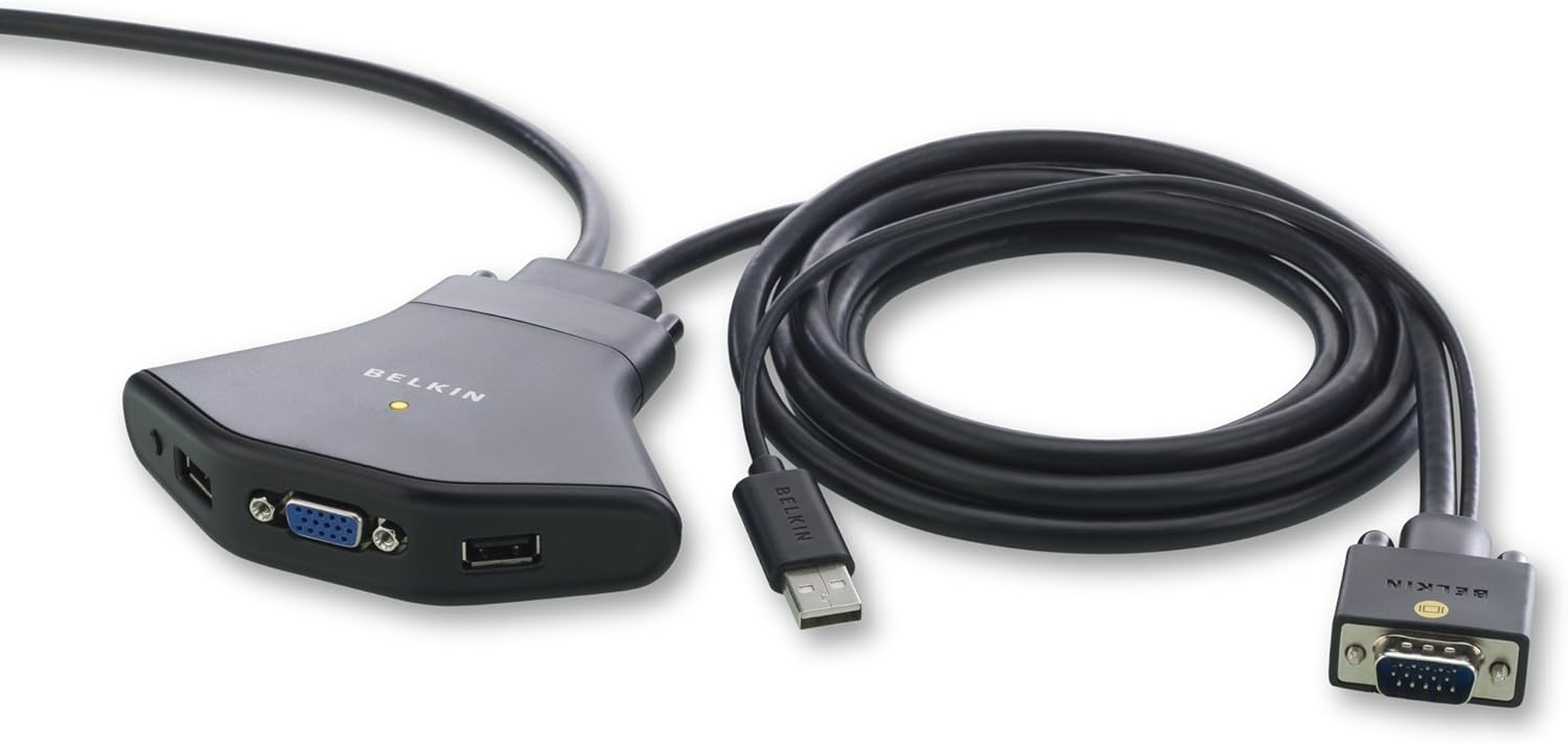 Belkin Omniview 2Port KVM Switch with BuiltIn Cabling (USB) Amazon