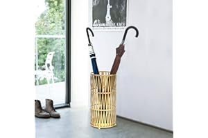 Joveco Umbrella Racks- Gold Metal Round Umbrella Stand Holder with Drip Tray for Home Entryway- Free Standing Holders for Canes Walking sticks and Hiking Poles (Gold Chevron)