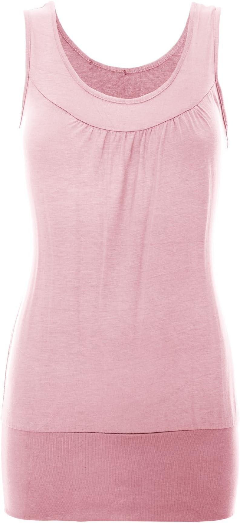 Oops Outlet Women's Celeb Ruched Gathered Neck Plain Stretchy Vest Top