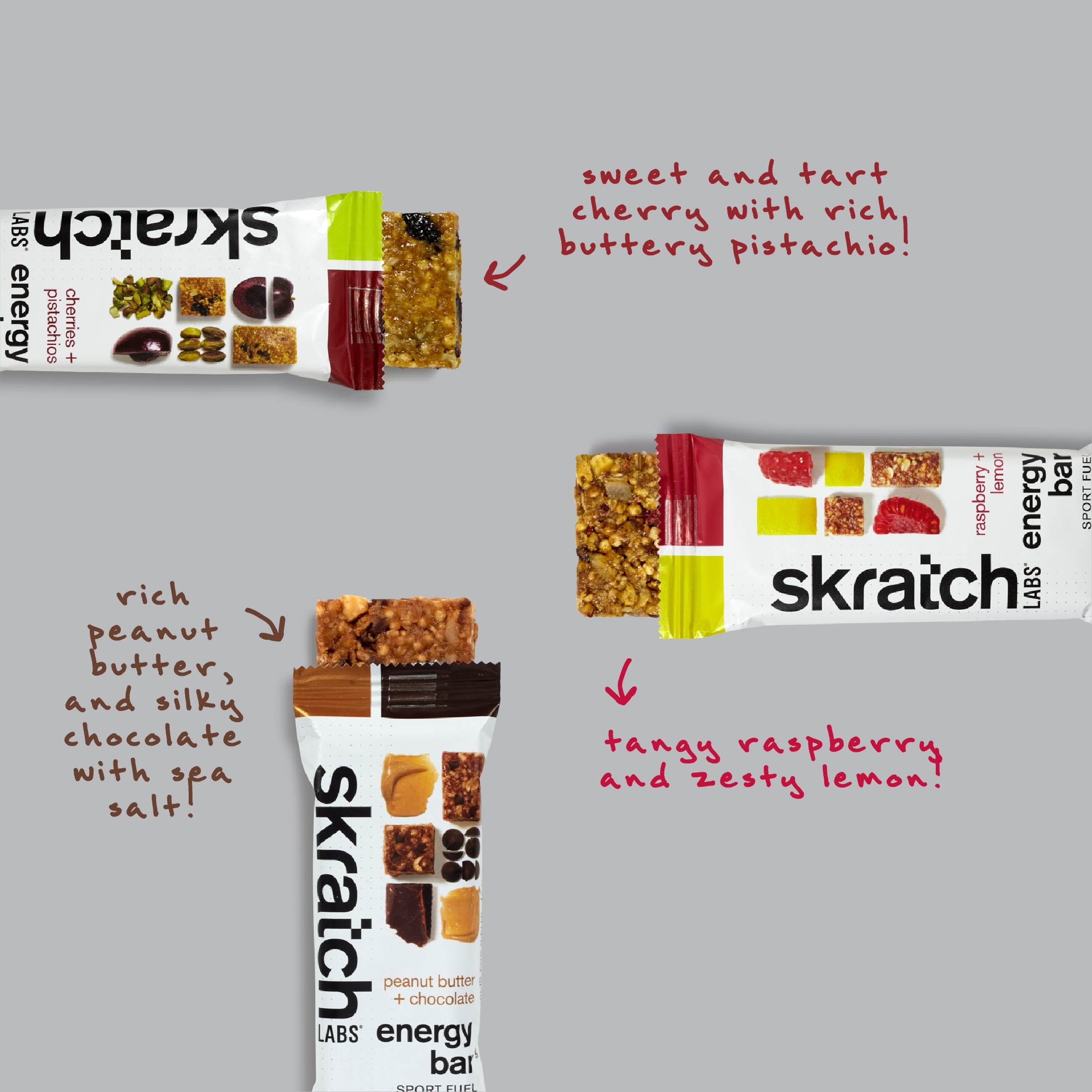 Skratch Labs Energy Bar | Variety Pack (12 Pack) | Plant Based Healthy Snack | Low Sugar, Plant Protein, Ancient Grains | Non-GMO, Gluten Free, Soy Free, Vegan, Kosher