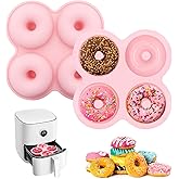 YINARONG 2 Pcs Air Fryer Donut Mold,Donut Pan,Reusable Donut Molds, Silicone doughnut mold, Cavity Non-Stick Bagel Pan,Ninja 2qt-8qt Air Fryer Accessories, Donut Pan for Baking