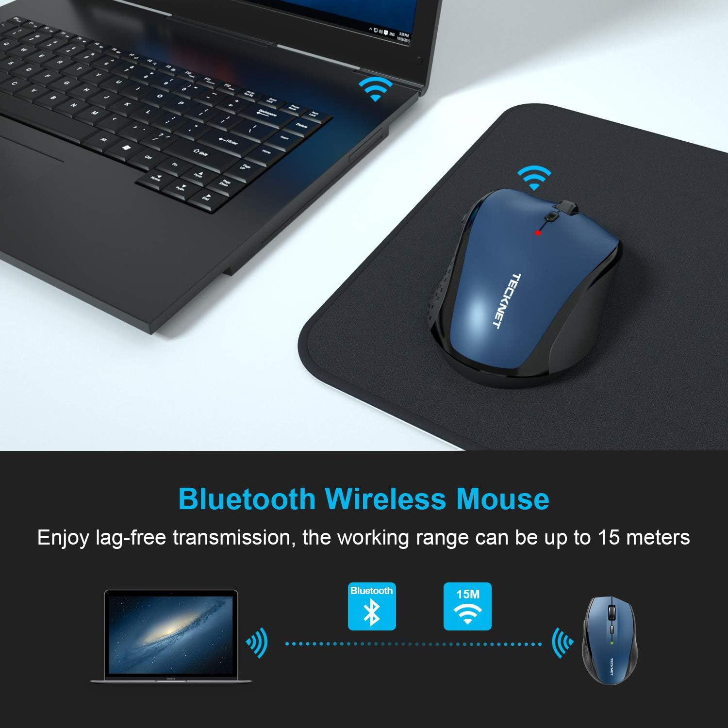TECKNET Bluetooth Mouse, 4800 DPI Wireless Mouse - Image 4