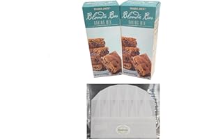 Blondie Brownie Mix Bundle Includes Two 15.5 Oz Boxes of Trader Joe’s Blondie Bar Baking Mix and a Sunivale Chef Hat. Makes 2 Pans of Blonde Chocolate Brownies