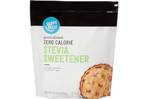 Amazon Brand - Happy Belly Granulated Zero Calorie Stevia Sweetener Packet, 9.7 ounce (Pack of 1)