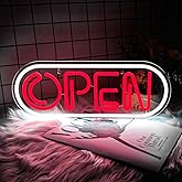 Neon Open Signs for Business,16.34"X 6.22" Led Open Signs Adjustable Brightness Neon Lights for Party Bar Salon Stores Hotel Wall Decor Powered by USB with ON/OFF Switch