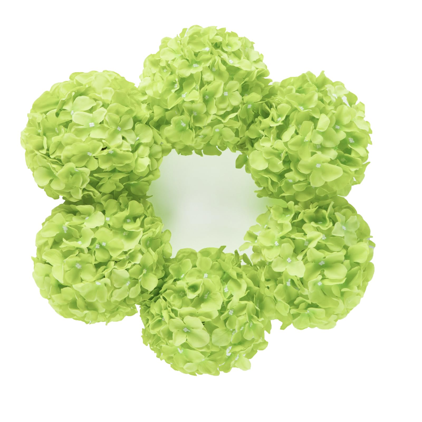 DuHouse 8.7" Silk Hydrangea Flower Heads with Stems Fake Hydrangeas Flowers for DIY Wedding Centerpiece Home Decor,Pack of 6(Light Green)