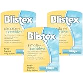 Blistex Simple &amp; Sensitive Lip Balm, 0.15 Ounce Tube &ndash; Hypo-Allergenic Unflavored Lip Balm, Gentle Lip Moisturizer For Dry Lips, Contains Shea &amp; Cocoa Butter