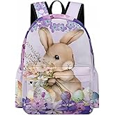 Fiwsuyr Bunny Backpack for Girls, Bunny Cartoon Bookbag for Kindergarten Elementary Preschool,16 Inch Girls Backpack School Travel