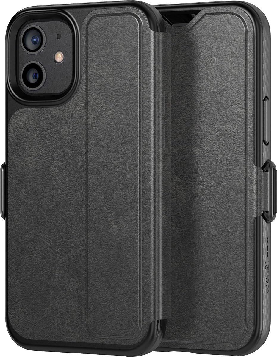 tech21 EvoWallet for Apple iPhone 12 mini 5G - Hygienically Clean Bacterial Germ Fighting Antimicrobial Phone Case with 3.6 Meter Drop Protection,Black — image 1