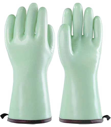 LANON Gants De Cuisine Silicone Liquide Résistants à 250°C - Anti-Chaleur, Imperméables Taille M/8