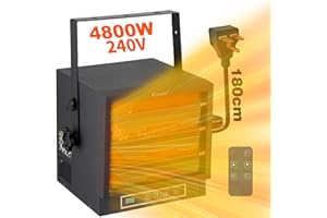 Barphygo 4800W Electric Garage Heater, 240V Ceiling Mount Shop Heater for Indoor use, Plug in Heaters with Remote, Fan-Forced Overheat Protection Space Heaters with 8 Hour Timer for Garage & Workshop
