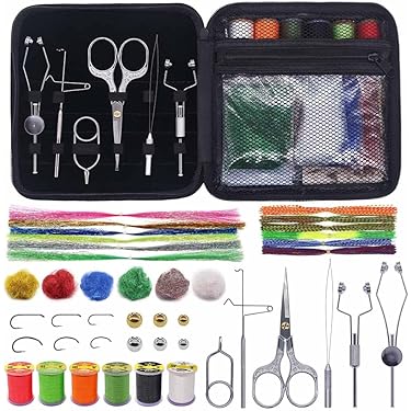 Kit De Montage De Mouches Colorado Anglers - Coffret Complet Avec étau, Outils, Livre Et Mallette En Bois