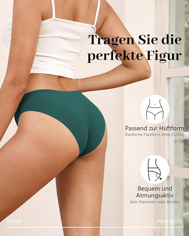 Seamless Unterwäsche Damen, 6er Pack Unsichtbare Hipster Slips — Foto 4 von 7