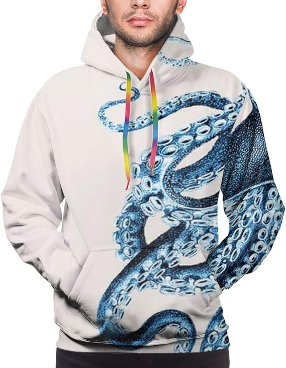 Amazon タコの絵画ファッションメンズアスレチックパーカーウィンタースポーツスウェットシャツプルオーバー トレーナー パーカー 通販