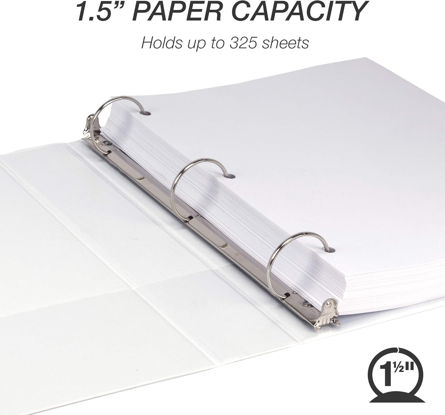 Samsill Economy 3 Ring Binder Organizer, 1.5 Inch Round Ring Binder, Customizable Clear View Cover, White Bulk Binder 12 Pack : Office Products