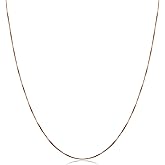 Kooljewelry 10k Rose Gold Delicate Box Chain Necklace (0.5 mm, 18 inch)