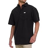 Wrangler Button Up Shirts for Men Big and Tall - Chambray Woven Short Sleeve Casual Shirt
