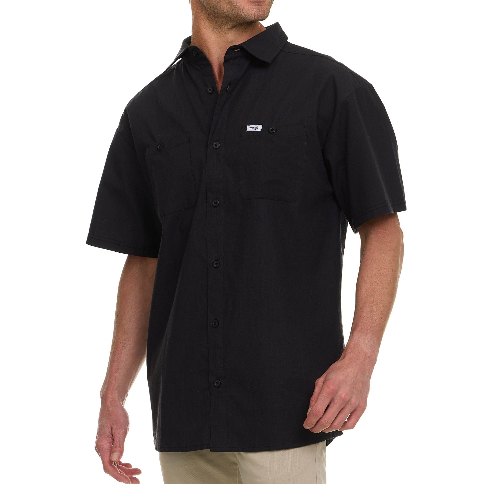 Photo 1 of (bagged) (used/fair) Wrangler Button Up Shirts for Men Big and Tall - Chambray Woven Short Sleeve Casual Shirt
