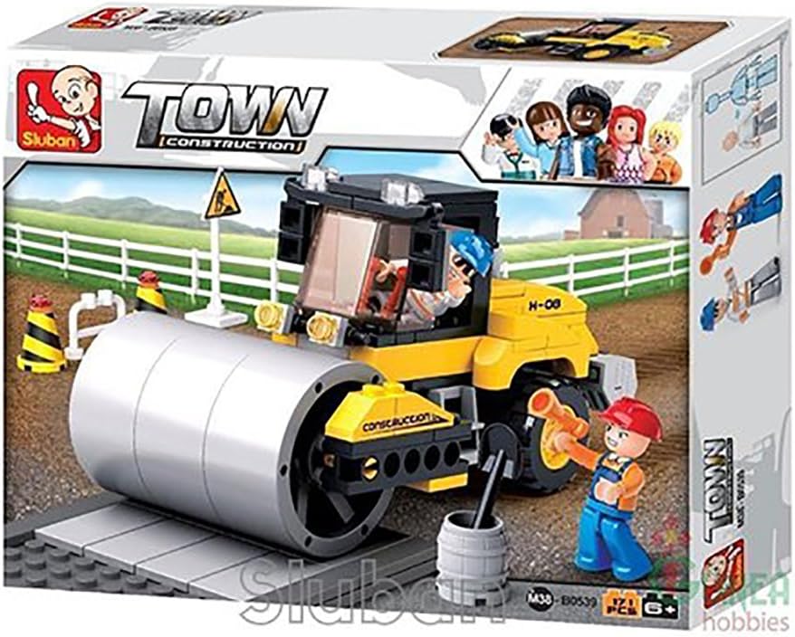 Sluban Bundle Construction:Street Roller (171 pcs), Cement Mixer (296 pcs), and Bulldozer (212 pcs) in Original English Box .100% Compatible - Educational Toy - Building Bricks