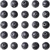 AD Beads 8mm Natural Round Loose Beads 110 Pieces, for Making 108 Mala Prayer Beads Necklace, Bracelet & Yoga Meditation, Jewelry Design (Black Lave)
