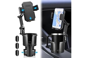 CAUORMOTE Car Cup Phone Holder: 2 in 1 Car Cup Holder with Phone Mount, Cell Phone Cup Holder Car Expander for Stanley 10-40oz Bottles, Car Phone Holder Cup Holder Fits All Cellphone