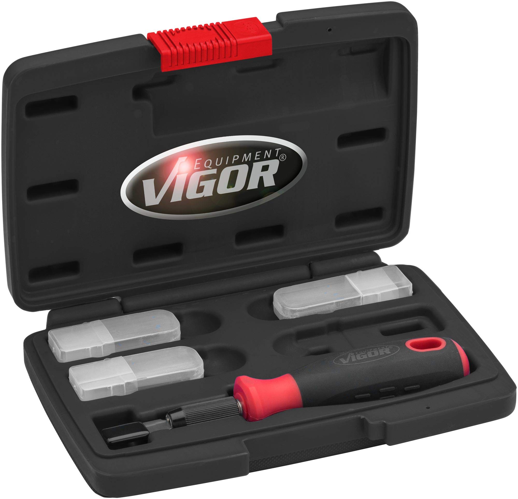 ViGOR V6030 Scraper Set I 16-Piece Set with Different Wide Blades Including Replacement Blades I Tool for Removing Plaques, Stickers, Vignettes or in Kitchen and Household