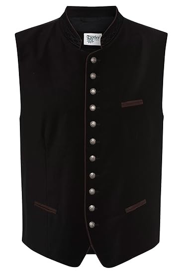 Distler Original Einfarbige Herren-Weste aus Samt