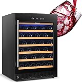 24 Inch Wine Cooler Beverage Refrigerator, SKANWEN 54 Bottle Storage Wine Fridge Constant Digital Temperature Control Built-i
