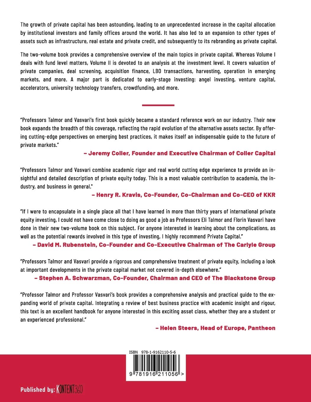 Amazon Com Private Capital Volume Ii Investments 9781916211056 Talmor Prof Eli Vasvari Prof Florin Books