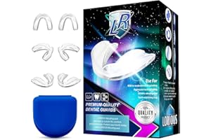 LORIOUS Mouthguard - One Size Fits All Premium Set of 6 BPA Free Moldable, Customizable and Trimmable Medical Grade Mouth Gua