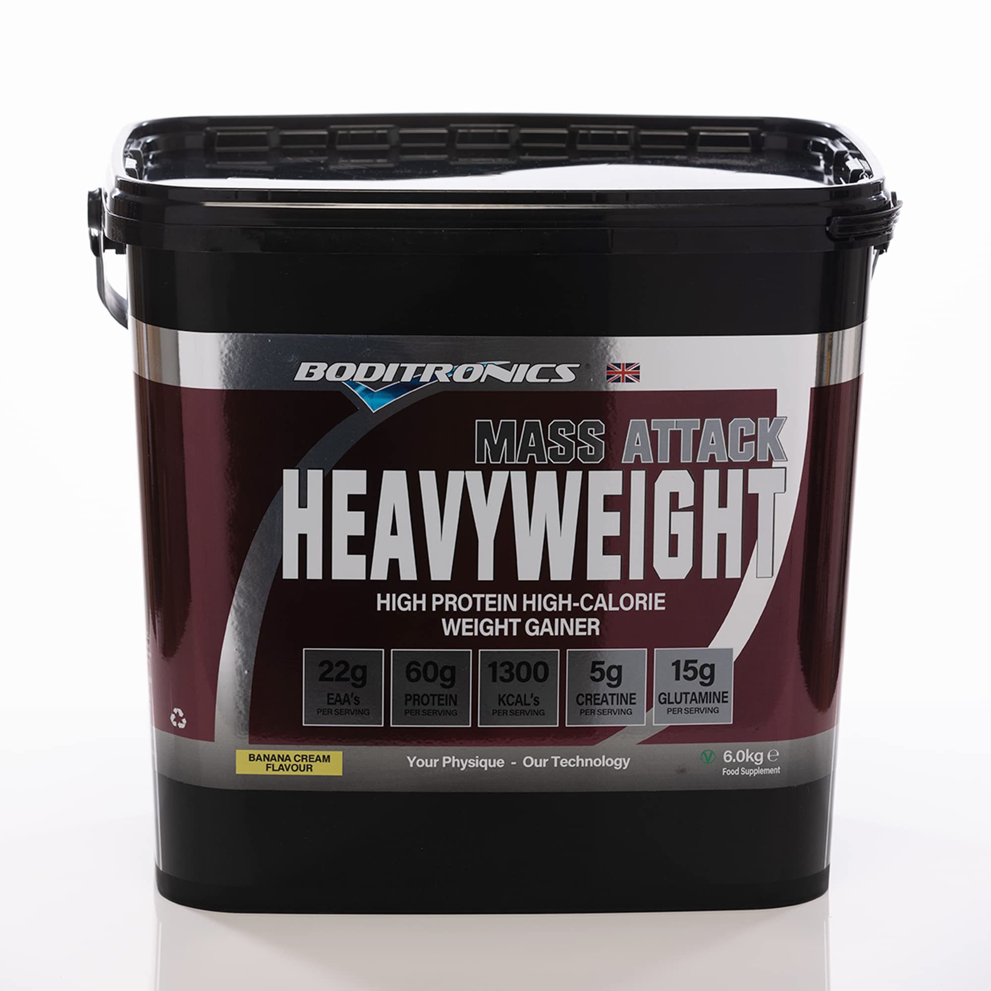 Boditronics Mass Attack Heavyweight 6kg Banana Cream Serious Weight Gain Powder