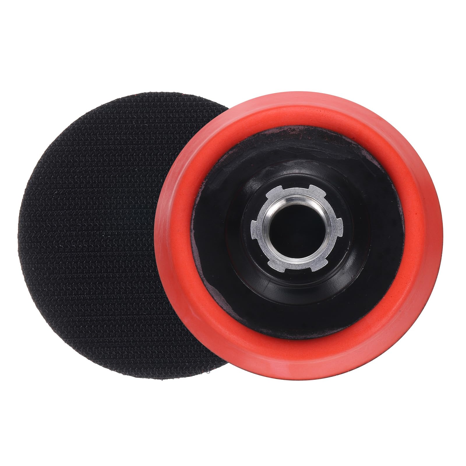 Sourcingmap 3 Inch Hook and Loop Backing Sanding Pads with 5/8"-11 Thread for Diamond Sanding Finishing Polishing Buffing Pads, Black + Red 2pcs