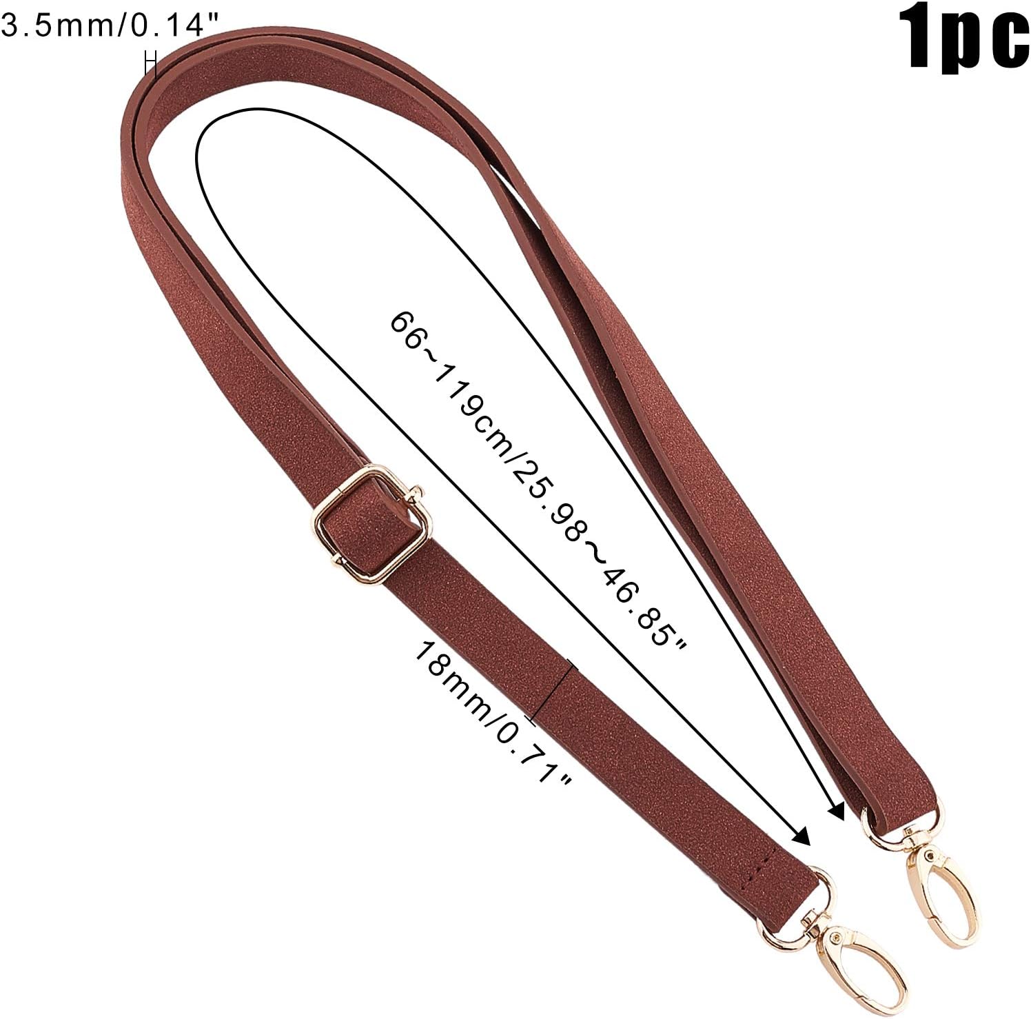 PandaHall DIY PU Leather Bag Knitting Set, Leather Bag Bottom/Shoulder Strap/Bag Twist Lock/Flap Cover/Bag Buckles, Brown（7 Kinds of Accessories）