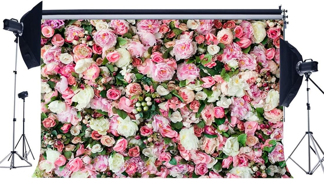 Haosphoto 7X5FT Floral Wall Backdrop for Photography Flower Backdrop Rose Background for Newborn Baby Shower Girls Birthday Valentine's Day Bridal Shower Wedding Anniversary Photo Studio Props HS153 - Image 3