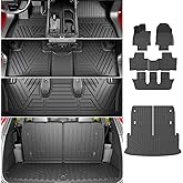 powoq 6&7 Seats Floor Mat Compatible with 2024-2026 Lexus TX350 TX500H TX550H+ Cargo Mat Cargo Liner TPE Backrest Trunk Liner Replacement for 2024 2025 2026 Lexus TX Accessories