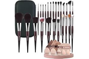 EVRCHGIEA Makeup Brushes Set Professional 35Pcs Powder Foundation Blush Eyeshadow Brushes with Travel Case. All in One Brush 