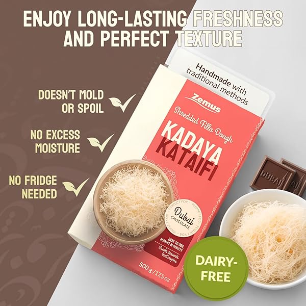 DRIED SHREDDED KATAIFI FOR DUBAI PISTACHIO CHOCOLATE BAR – KNAFEH FILLO DOUGH, KADAYIF, KUNAFA DOUGH (17.5 OZ)