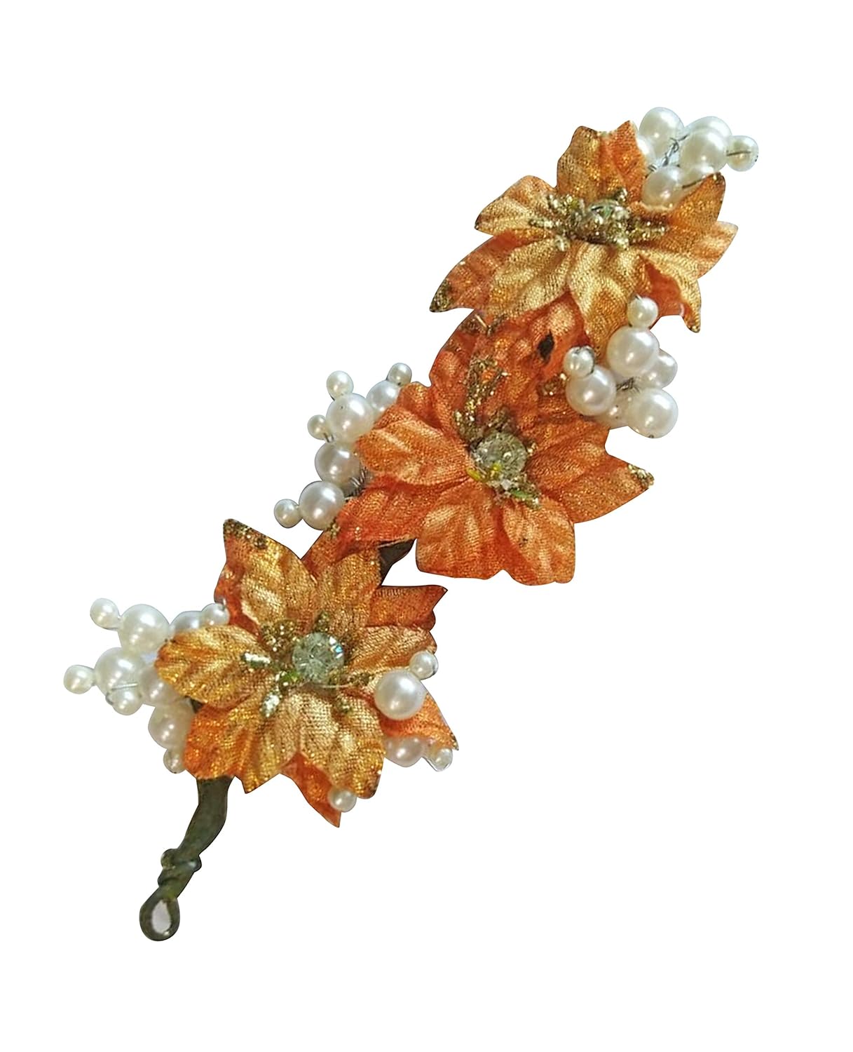 Buy Inaaya Peach Artificial Flower Hair Bun Accessory For Girls