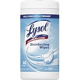 Lysol 89346CT Disinfecting Wipes, Crisp Linen Scent, 7 x 8, 80/Canister, 6 Canister/Carton