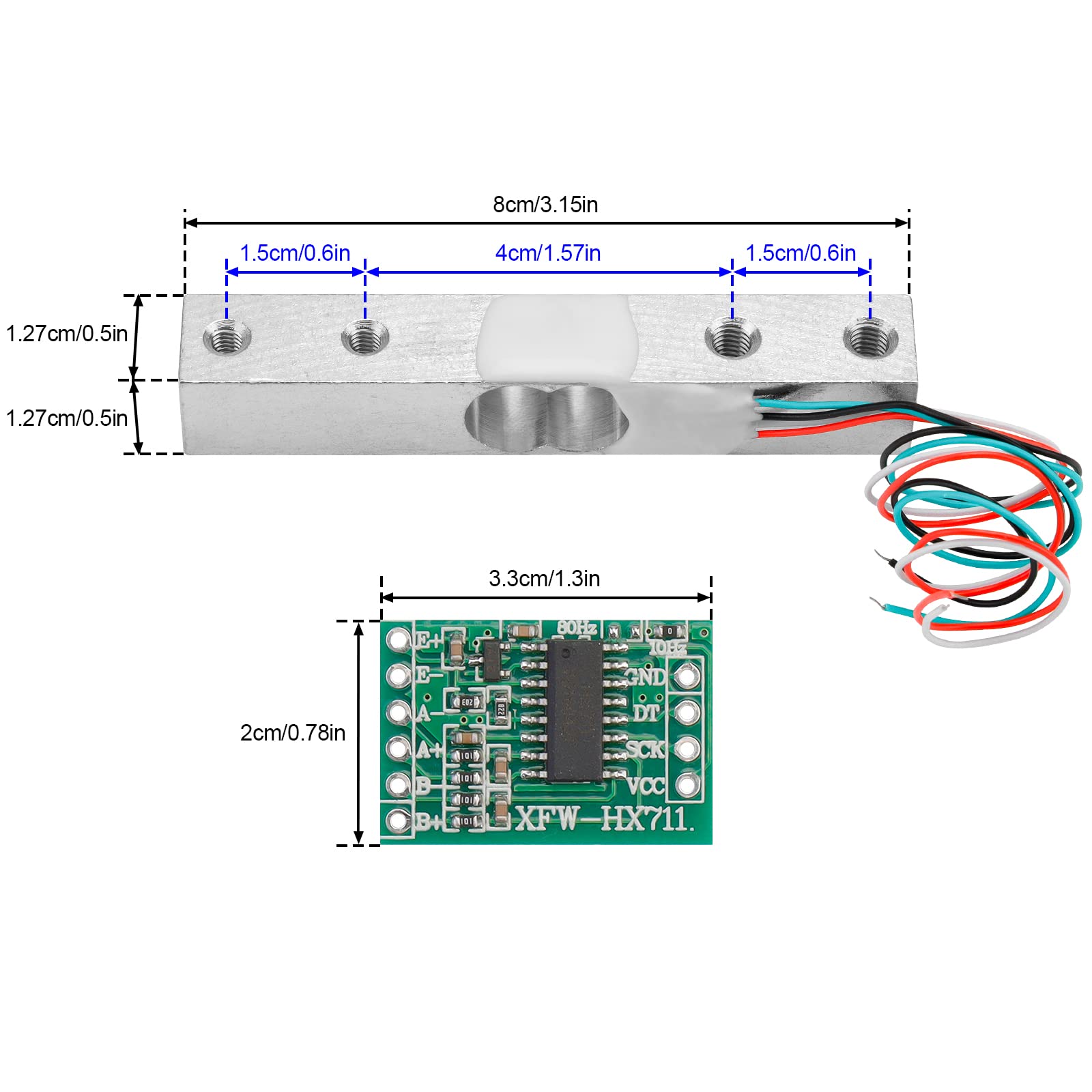 Mua Digital Load Cell Weight Sensor - 4 Sets 1KG Load Cell HX711 AD ...