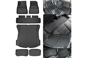 SUPER LINER Floor Mats for Tesla Model 3 Custom Fit 2021-2023 All-Weather Cargo Liner Rear Cargo Tray Trunk Floor Mat Interior Accessories