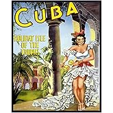 Cuba Travel Poster Vintage Wall Art Print - 8x10 Unframed Photo - Makes a Great Gift - Chic Home Decor