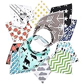 Baby Bandana Bibs 12 Pack - Organic Baby Bib for Boy and Girls, Soft and Stylish Drool Bibs for Teething and Drooling, Ultra Absorbent for Unisex